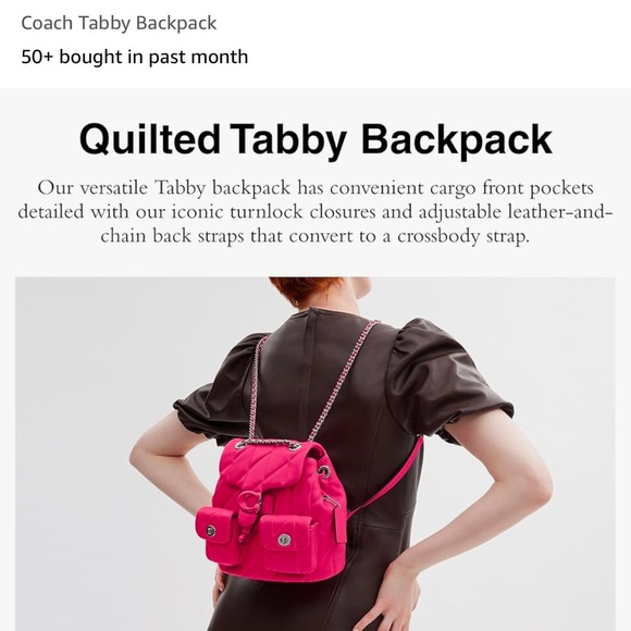 Just purchased COACH never used Tabby backpack with cover - Picture 2 of 6
